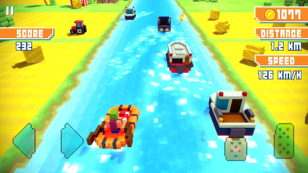 Blocky Highway: Traffic Racing (Блоки Хайвей)  [МОД Бесконечные монеты] Screenshot 2