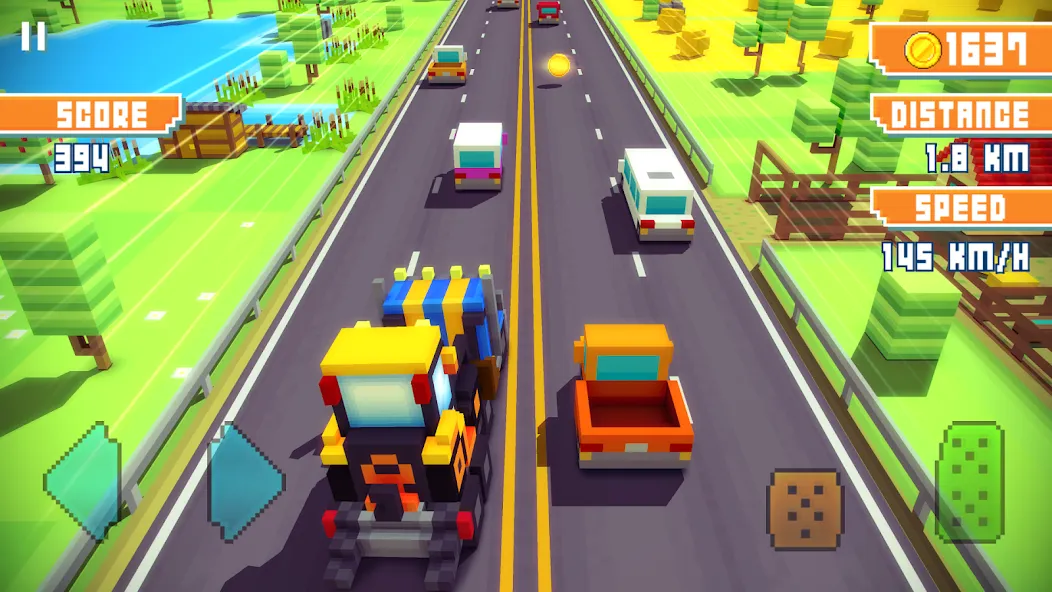 Blocky Highway: Traffic Racing (Блоки Хайвей)  [МОД Бесконечные монеты] Screenshot 4