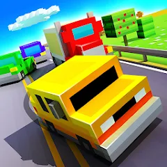 Скачать взломанную Blocky Highway: Traffic Racing (Блоки Хайвей)  [МОД Бесконечные монеты] - последняя версия apk на Андроид