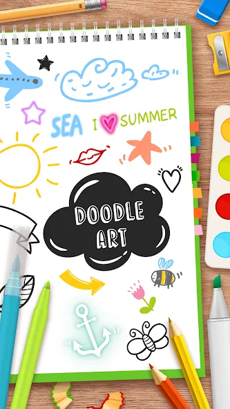 Draw Doodle - Kids drawing  [МОД Бесконечные монеты] Screenshot 1