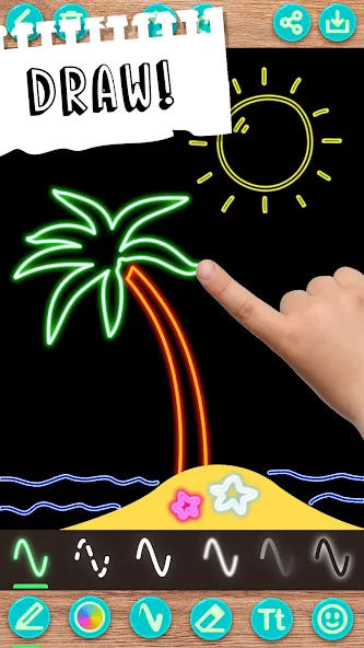 Draw Doodle - Kids drawing  [МОД Бесконечные монеты] Screenshot 2