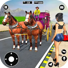 Скачать взломанную Horse Cart Taxi Transport Game  [МОД Много монет] - последняя версия apk на Андроид