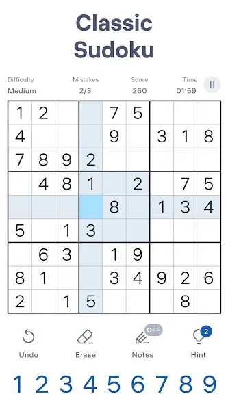 Sudoku.com - Classic Sudoku  [МОД Все открыто] Screenshot 1