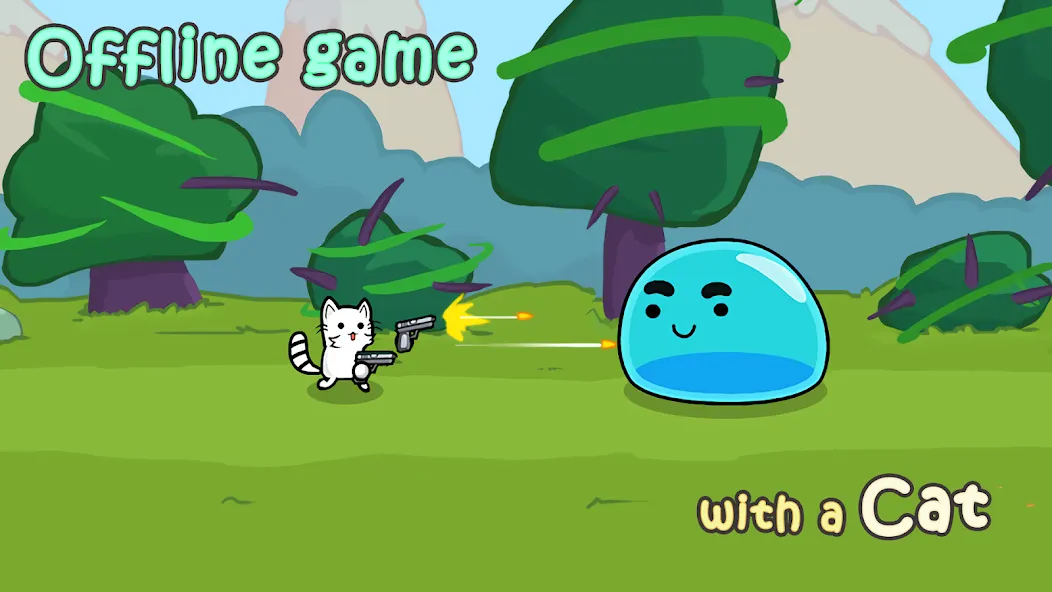 Stickman Cat Gun offline games  [МОД Много денег] Screenshot 2