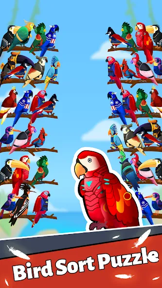 Bird Puzzle - Color Game  [МОД Бесконечные монеты] Screenshot 3