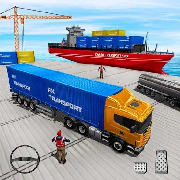 Cargo Transport Truck Driving (Грузовик перевозки грузов)  [МОД Меню] Screenshot 1