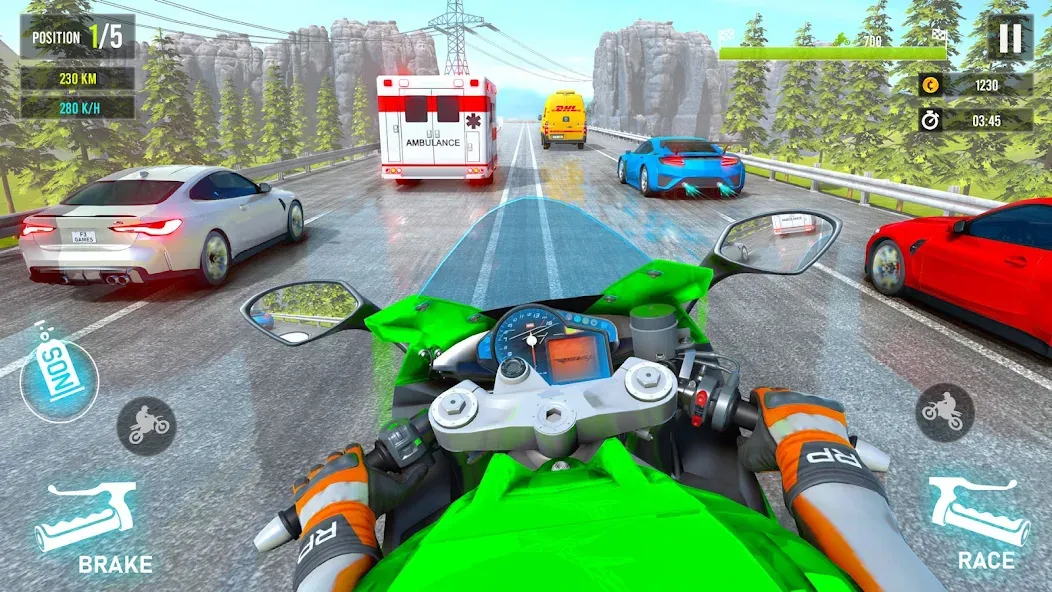 Moto Traffic Bike Race Game 3d (Мото Трафик Байк Рейс Гейм 3д)  [МОД Бесконечные деньги] Screenshot 5