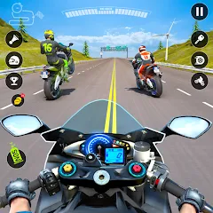 Скачать взломанную Moto Traffic Bike Race Game 3d (Мото Трафик Байк Рейс Гейм 3д)  [МОД Бесконечные деньги] - последняя версия apk на Андроид