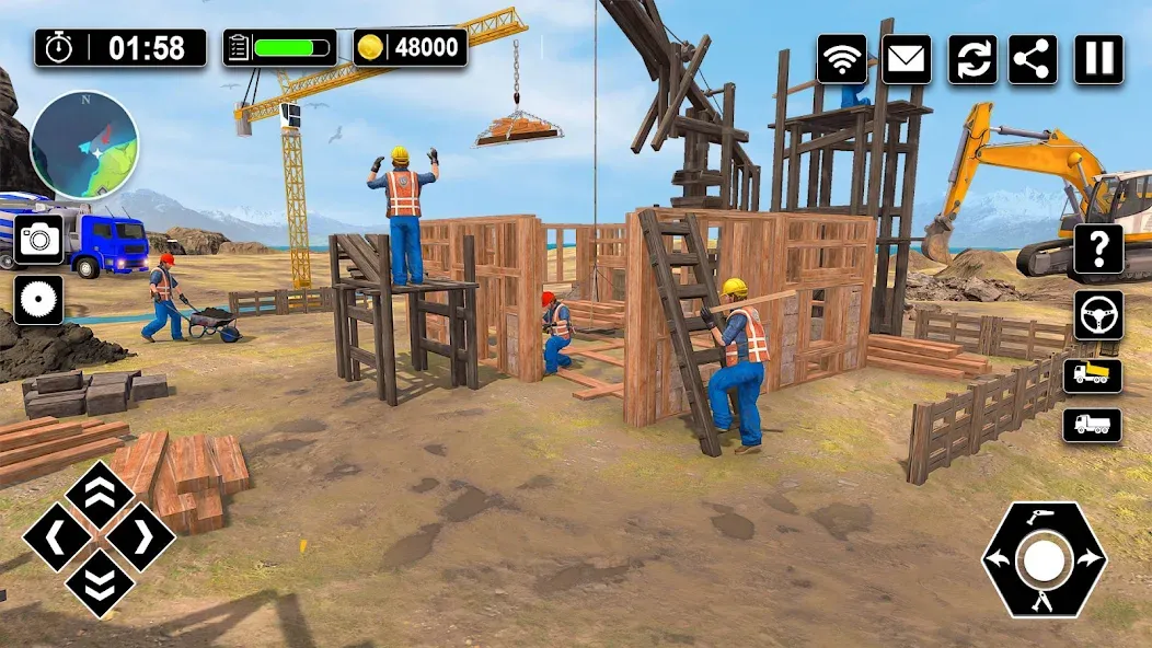 Wood House Construction Game  [МОД Много денег] Screenshot 2