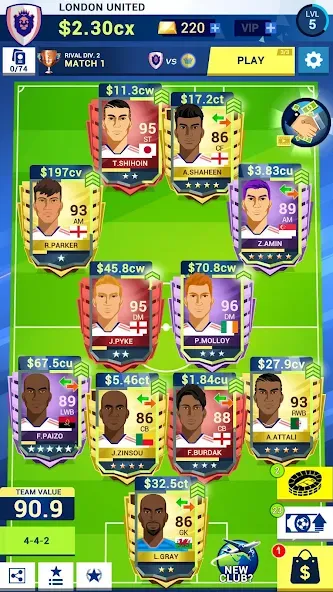 Idle Eleven - Soccer tycoon (Айдл Илевен)  [МОД Бесконечные деньги] Screenshot 1