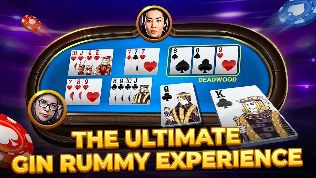 Gin Rummy - Card Game (Джин Рами)  [МОД Бесконечные деньги] Screenshot 2