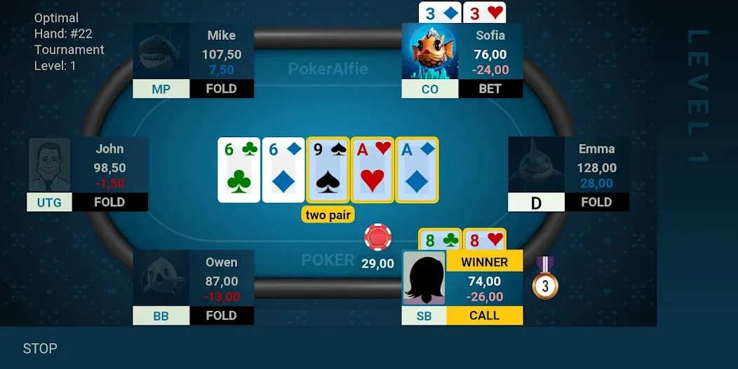 Offline Poker AI - PokerAlfie (Оффлайн Покер ИИ)  [МОД Unlocked] Screenshot 5