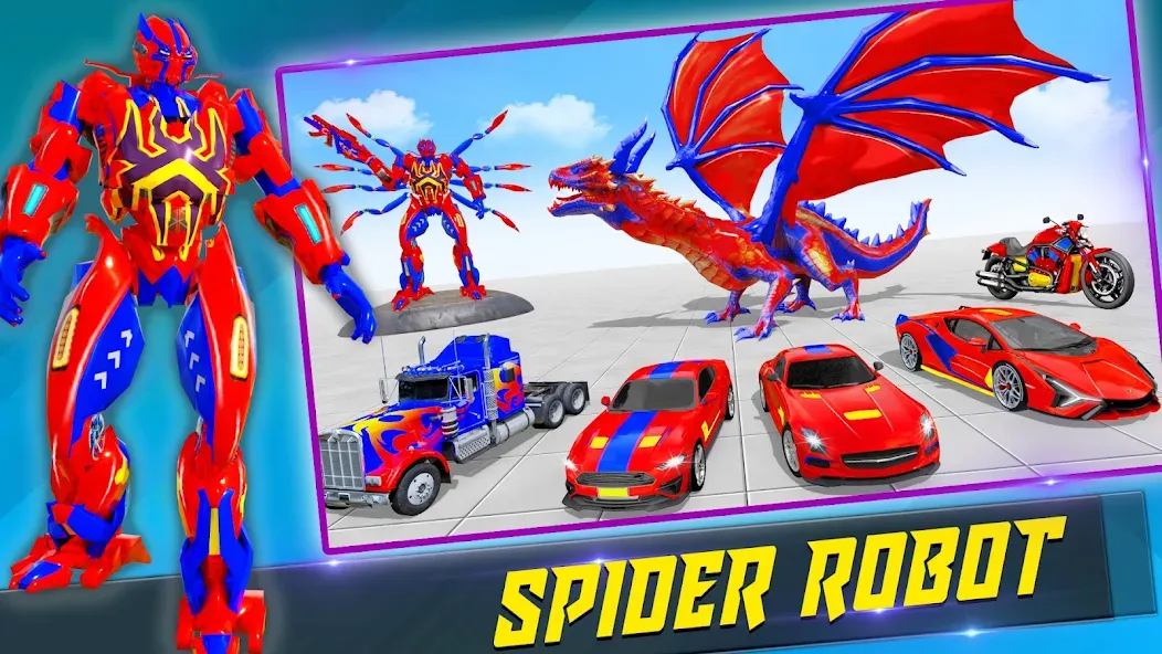 Spider Robot: Robot Car Games (Спайдер Робот)  [МОД Все открыто] Screenshot 2