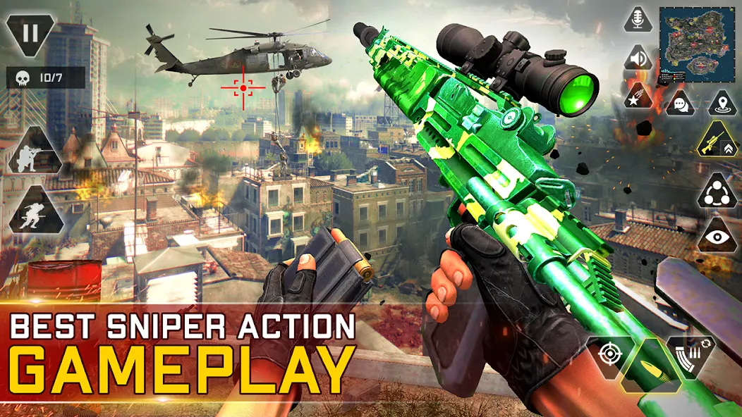 Sniper Gun Shooting game (ИГИ Снайпер Оружие Стрелялки Игры)  [МОД Меню] Screenshot 5