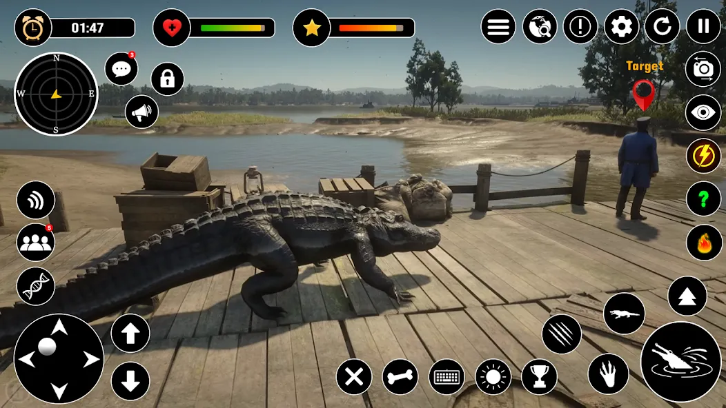 Animal Crocodile Attack Sim (Энимал Крокодайл Аттак Сим)  [МОД Много монет] Screenshot 2