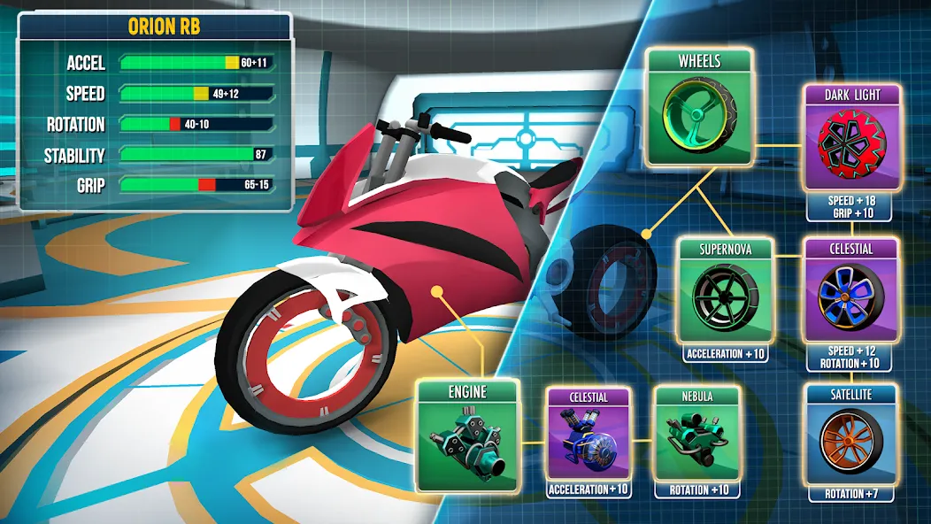 Gravity Rider: Space Bike Race (Гравити Райдер)  [МОД Много монет] Screenshot 3