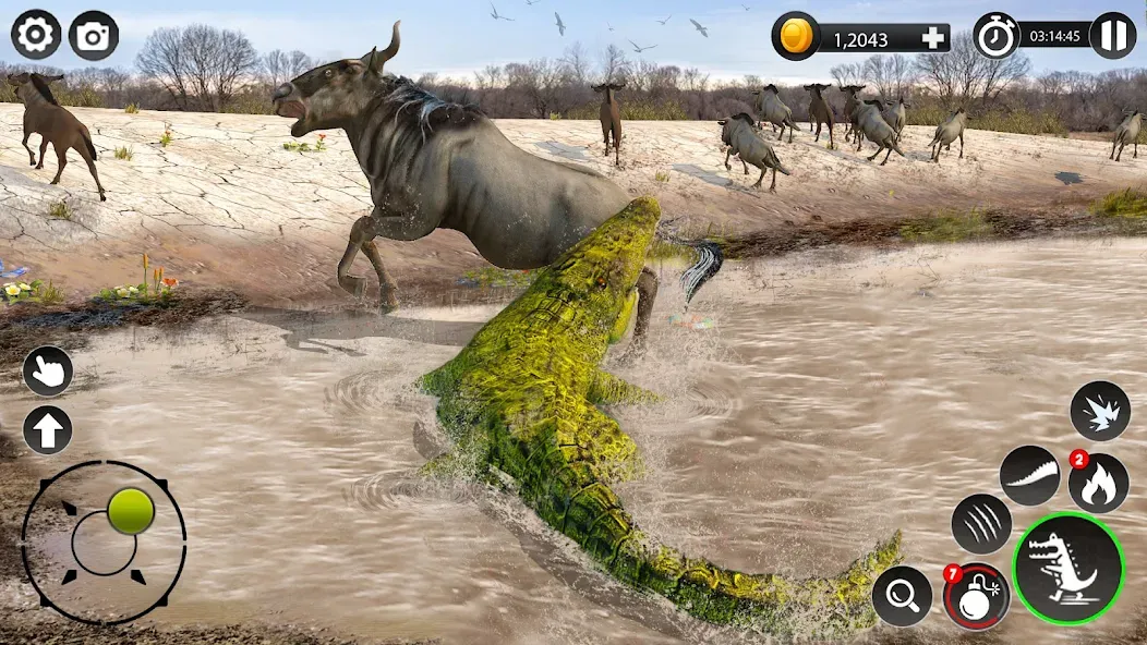 Hungry Animal Crocodile Games  [МОД Меню] Screenshot 1