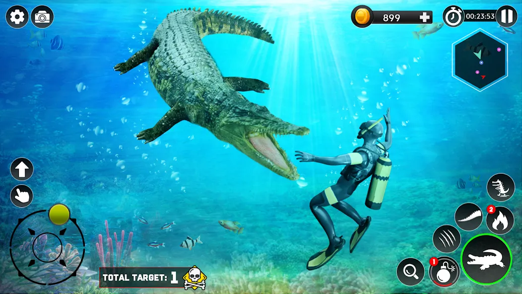 Hungry Animal Crocodile Games  [МОД Меню] Screenshot 4