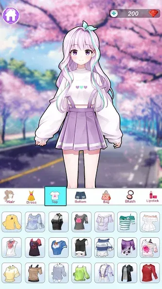 Anime Dress Up and Makeup Game  [МОД Бесконечные монеты] Screenshot 2