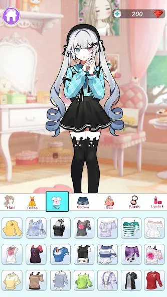 Anime Dress Up and Makeup Game  [МОД Бесконечные монеты] Screenshot 3