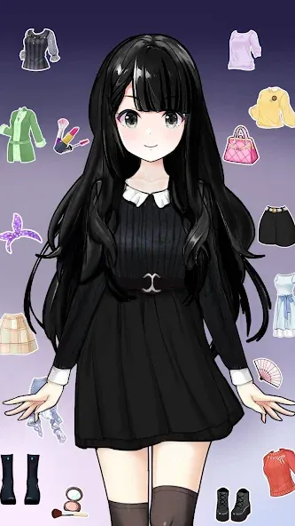 Anime Dress Up and Makeup Game  [МОД Бесконечные монеты] Screenshot 4