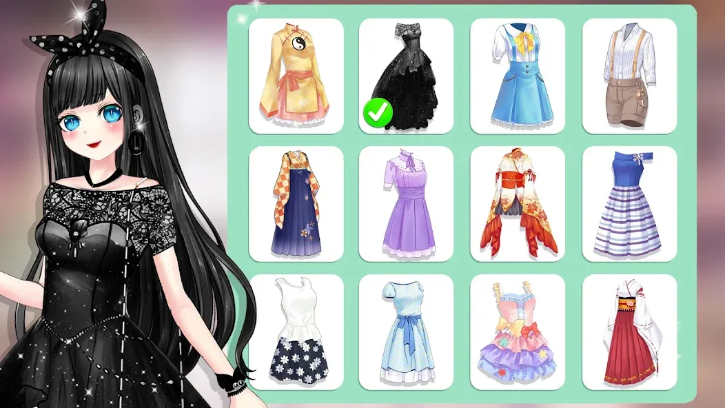 Anime Dress Up and Makeup Game  [МОД Бесконечные монеты] Screenshot 5