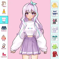 Скачать взломанную Anime Dress Up and Makeup Game  [МОД Бесконечные монеты] - стабильная версия apk на Андроид