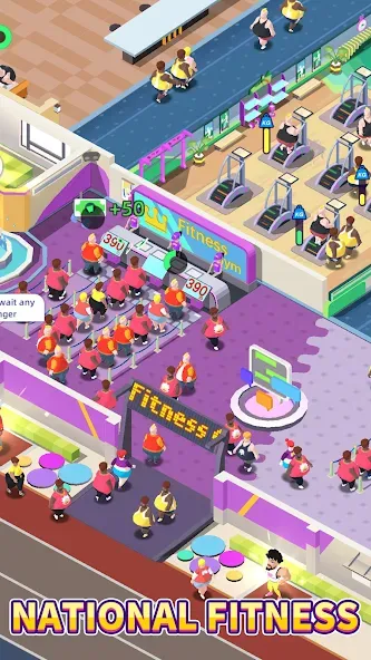 Fitness Club Tycoon (Фитнес Клуб Тайкун)  [МОД Много монет] Screenshot 2