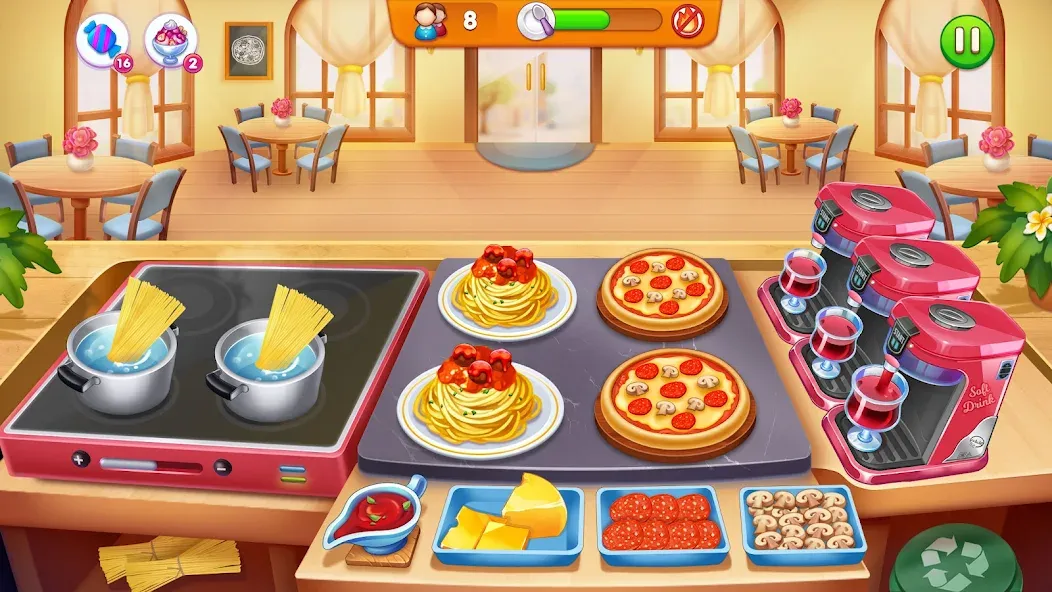 Cooking Restaurant Food Games  [МОД Бесконечные деньги] Screenshot 2