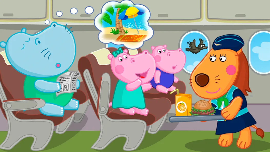 Hippo: Airport Profession Game  [МОД Бесконечные деньги] Screenshot 1