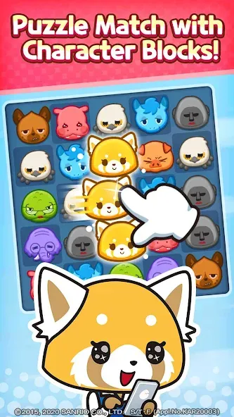 Aggretsuko : Match 3 Puzzle (Аггретсуко)  [МОД Бесконечные деньги] Screenshot 1