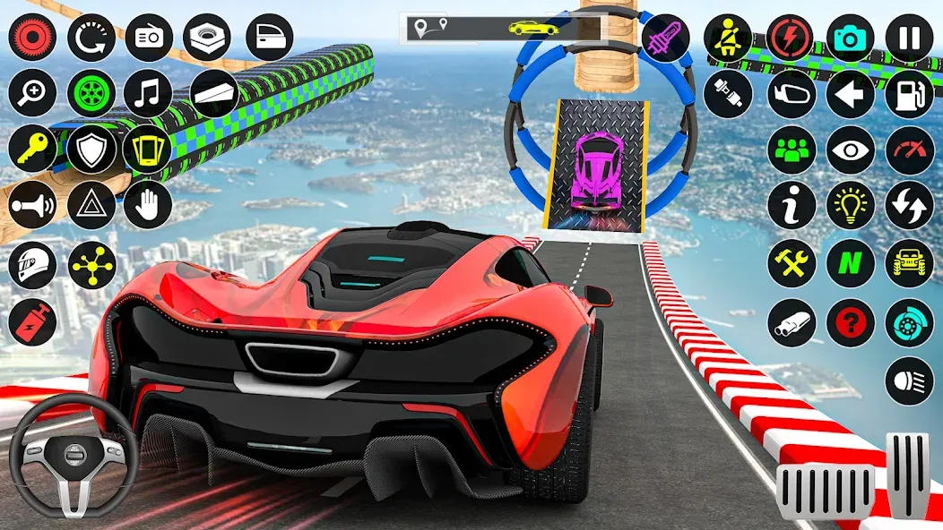 GT Car Stunt Race: Mega Ramps (Джи Ти Кар Стант Рейс)  [МОД Menu] Screenshot 4