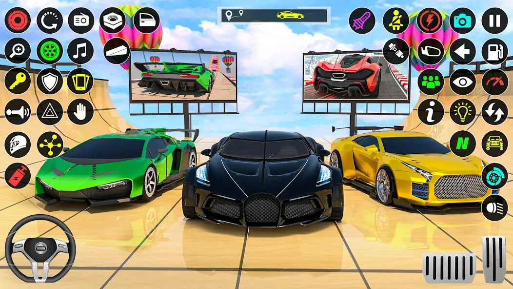 GT Car Stunt Race: Mega Ramps (Джи Ти Кар Стант Рейс)  [МОД Menu] Screenshot 5