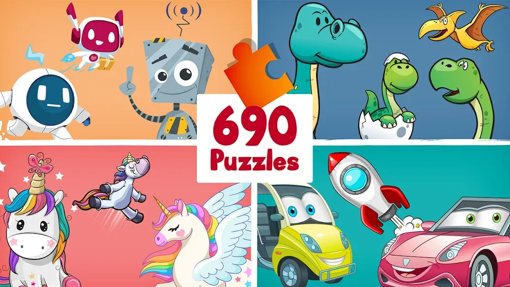 690 Puzzles for preschool kids  [МОД Бесконечные деньги] Screenshot 1