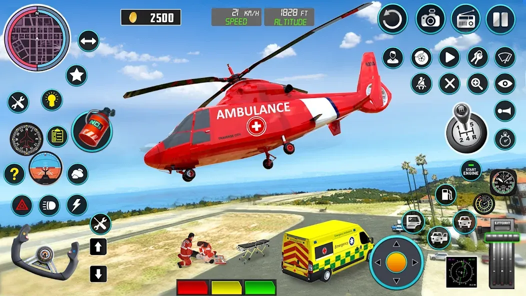 Heli Ambulance Simulator Game  [МОД Unlocked] Screenshot 2