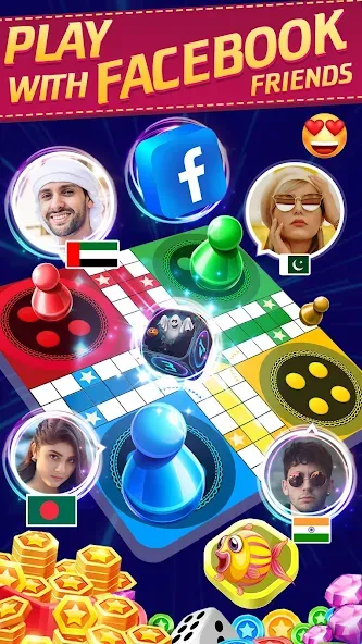 Online Ludo Game Multiplayer (Лудо Мастер Лудо Дайс Кинг)  [МОД Unlimited Money] Screenshot 1