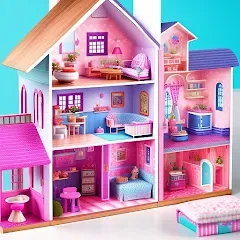 Скачать взломанную Doll House Design Doll Games (Дизайн кукольного домика игры с куклами)  [МОД Unlocked] - полная версия apk на Андроид