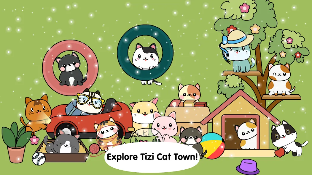 My Cat Town - Tizi Pet Games  [МОД Unlimited Money] Screenshot 1