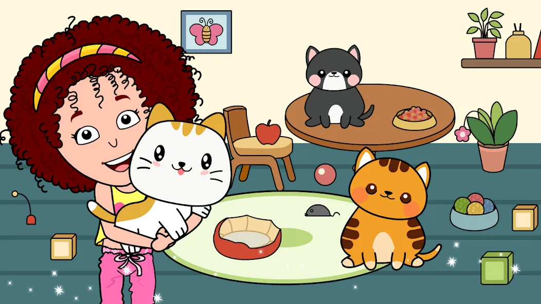 My Cat Town - Tizi Pet Games  [МОД Unlimited Money] Screenshot 2