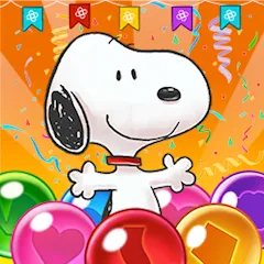 Взломанная Bubble Shooter - Snoopy POP! (Бабл шутер)  [МОД Бесконечные деньги] - полная версия apk на Андроид