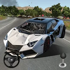 Скачать взломанную Mega Car Crash Simulator (Мега Кар Краш Симулятор)  [МОД Бесконечные монеты] - последняя версия apk на Андроид