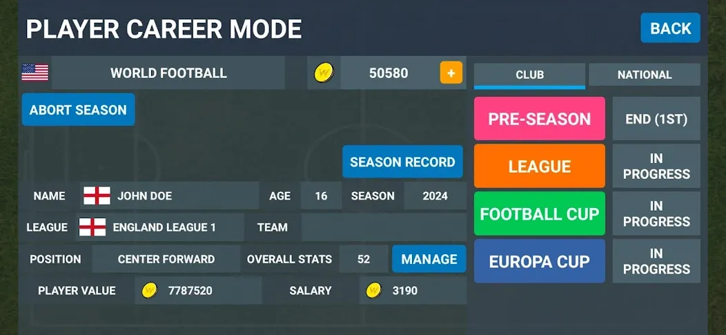 World Football Simulator (Мировой Футбольный Симулятор)  [МОД Menu] Screenshot 5