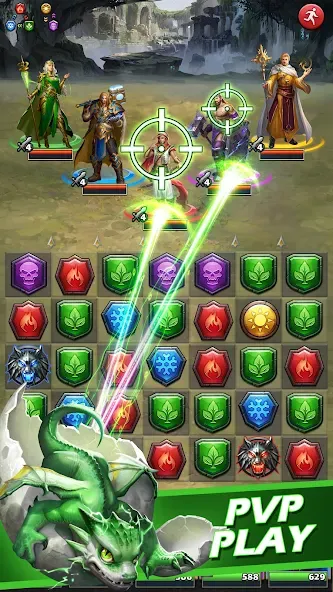 MythWars & Puzzles: RPG Match3  [МОД Все открыто] Screenshot 3