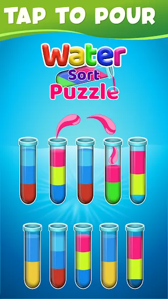 Water Sort Color Sorting games (Вотер Сорт Колор Сортинг гейм)  [МОД Бесконечные деньги] Screenshot 5