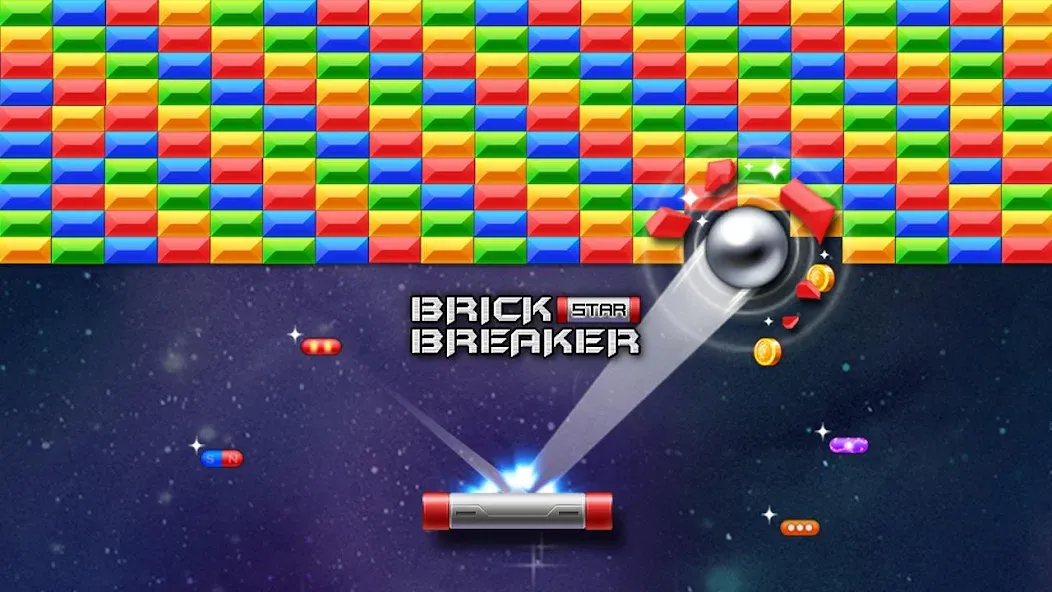 Brick Breaker Star: Space King  [МОД Много монет] Screenshot 1