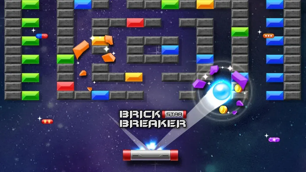 Brick Breaker Star: Space King  [МОД Много монет] Screenshot 3