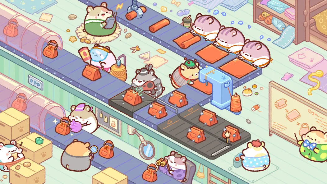 Hamster Bag Factory : Tycoon (Хэмстер сумка фабрика)  [МОД Меню] Screenshot 2