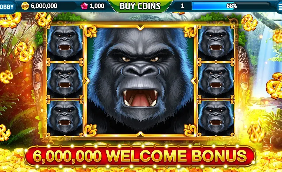 Ape Slots: Vegas Casino Deluxe  [МОД Меню] Screenshot 1