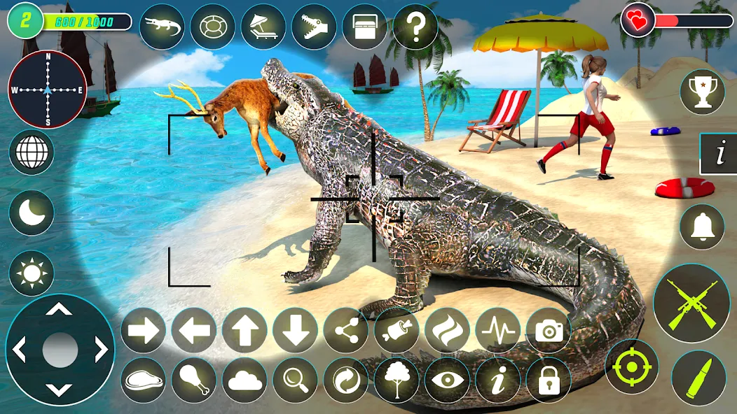 Crocodile Hunting Animal Games (Крокодил Охота Игры с животными)  [МОД Много денег] Screenshot 1