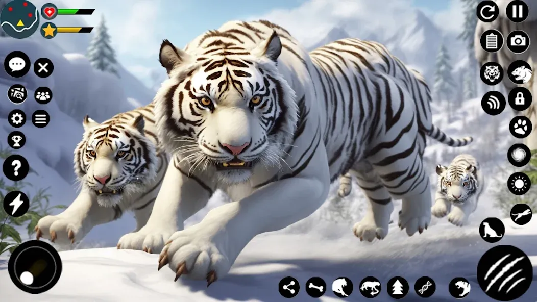 Arctic White Tiger Family Sim  [МОД Бесконечные деньги] Screenshot 1